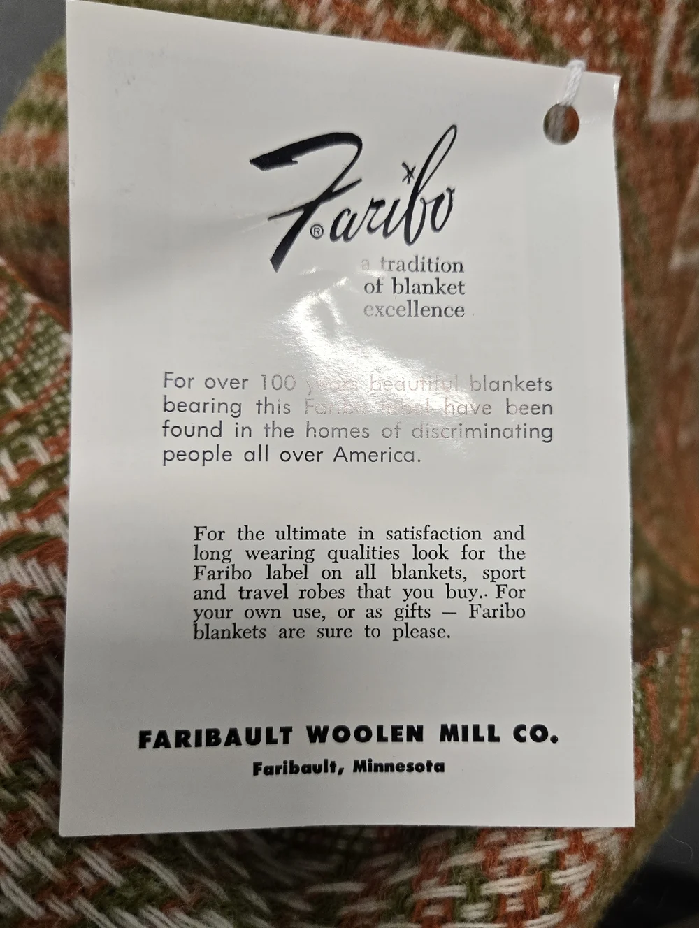 NWT Faribo 100% Wool‎ Fringed Blanket